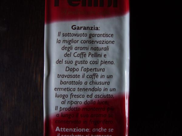 Text na obalu Pellini - Classico macinato 250g